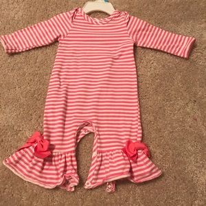 Precious Ruffle Romper with Grosgrain Bows